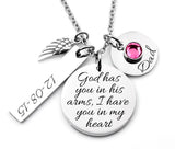 Engraved Memorial necklace, God has you in his arms - Memorial Gift - personalized memorial gift - Remembrance Necklace - loss - bereavement - Dad - Mom