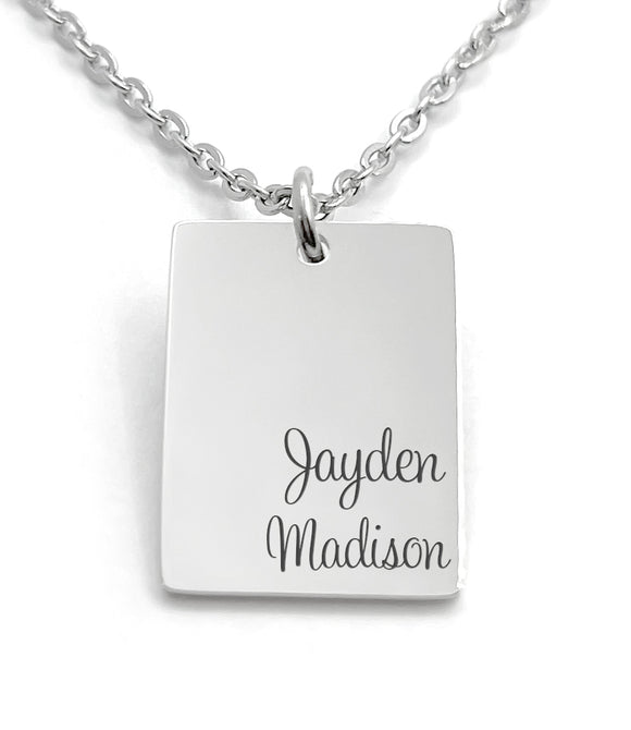 Personalized Dainty square disc Name Necklace Handmade Jewelry for Women Mothers Day Gift for Her Mom Grandma