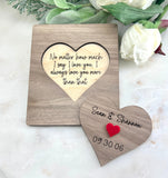 Couples valentines gift, Secret message gift customizable, Anniversary gift, gift for spouse, heart shaped message