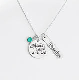 Mama Bear necklace, personalized necklace with name and crystal
