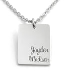 Personalized Dainty square disc Name Necklace Handmade Jewelry for Women Mothers Day Gift for Her Mom Grandma