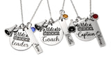 Custom Cheer Captain necklace with custom name and crystal! You customize it!