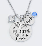 though she be but little she is fierce necklace, inspirational necklace, fierce, gift for girl