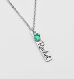 Personalized  Mothers necklace, tag necklace with names and crystals, mothers necklace, kids names, custom necklace